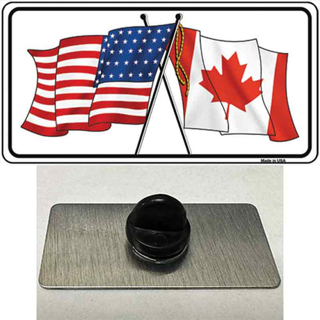 United States Canadian Flag Novelty Metal Hat Pin