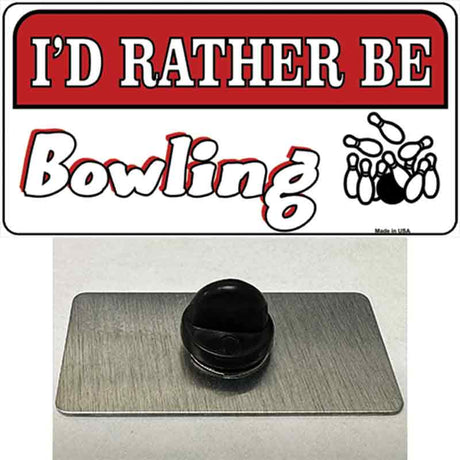 Rather Be Bowling Novelty Metal Hat Pin