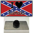 I Love Rednecks Novelty Metal Hat Pin