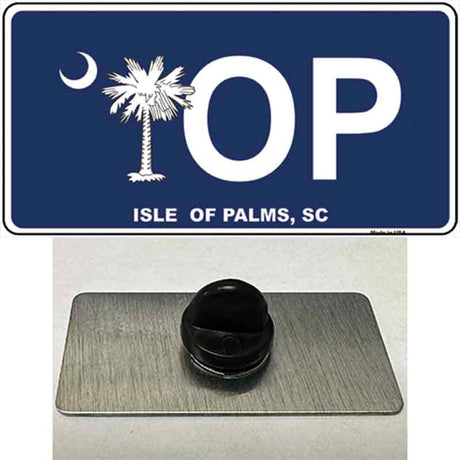 IOP Isle of Palms Blue Novelty Metal Hat Pin