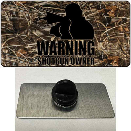 Warning Shotgun Owner Novelty Metal Hat Pin