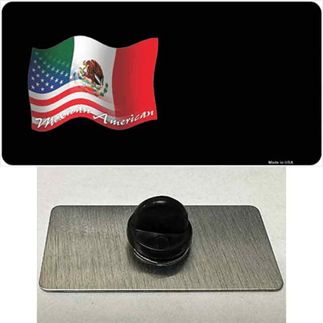 Mexican American Flag Offset Novelty Metal Hat Pin