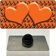 Orange Black Anchor Orange Heart Center Novelty Metal Hat Pin