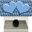 Light Blue Black Anchor Light Blue Heart Center Novelty Metal Hat Pin