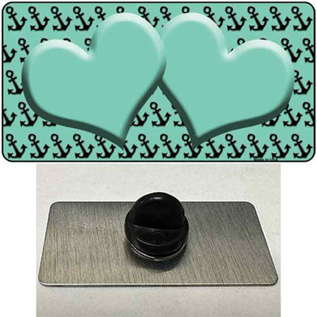 Mint Black Anchor Mint Heart Center Novelty Metal Hat Pin