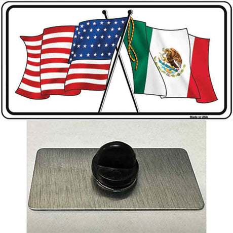 United States Mexico Flag Novelty Metal Hat Pin