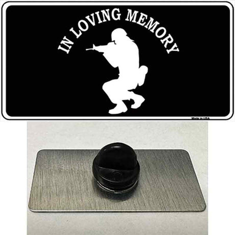 In Loving Memory Squatting Novelty Metal Hat Pin