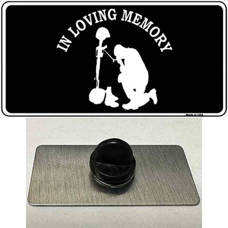 In Loving Memory Kneeling Novelty Metal Hat Pin