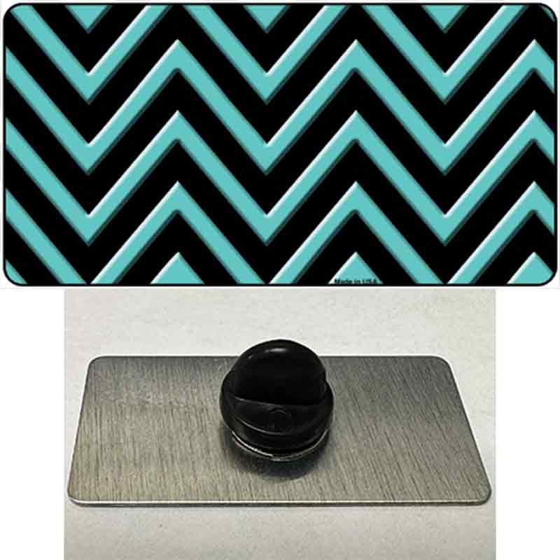 Tiffany Blue Chevron Novelty Metal Hat Pin