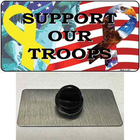 Support Our Troops Ribbon Novelty Metal Hat Pin