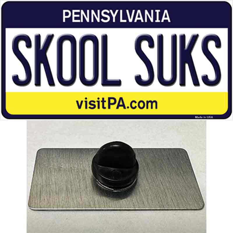 Skool Suks Pennsylvania State Novelty Metal Hat Pin