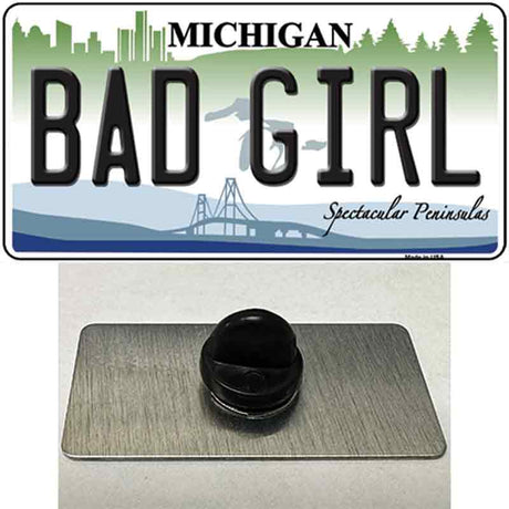 Bad Girl Michigan Novelty Metal Hat Pin