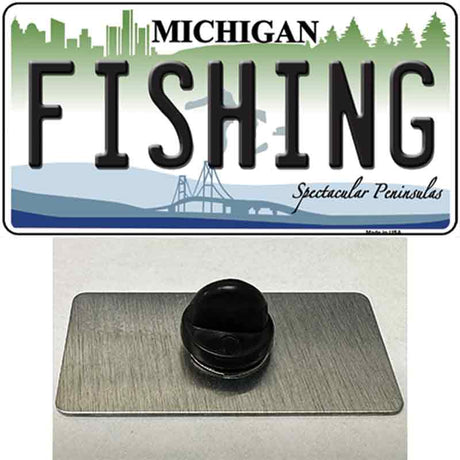 Fishing Michigan Novelty Metal Hat Pin