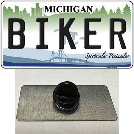 Biker Michigan Novelty Metal Hat Pin