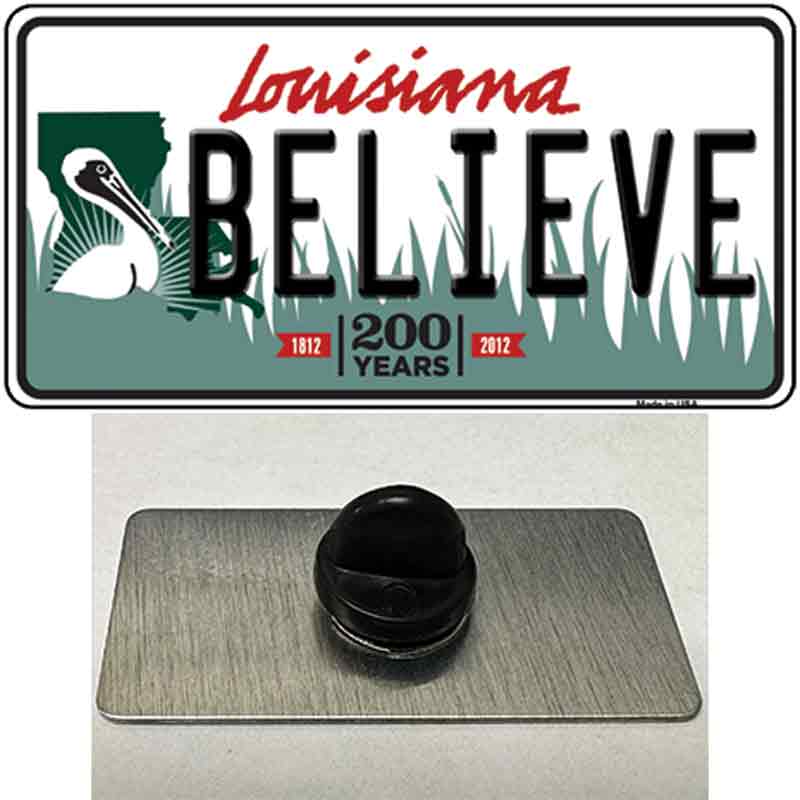 Believe Louisiana Novelty Metal Hat Pin