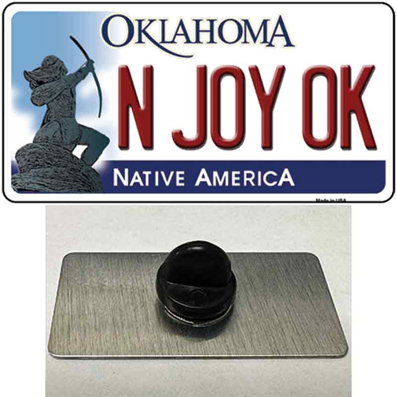 N Joy Ok Oklahoma Novelty Metal Hat Pin