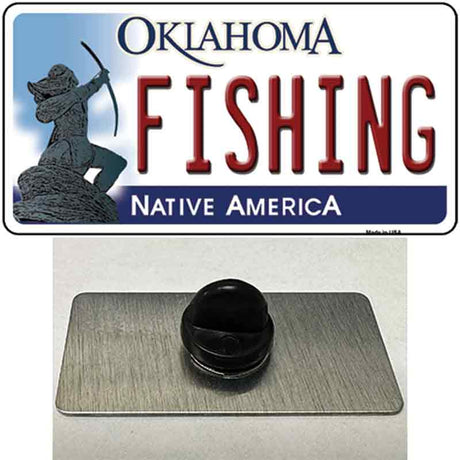 Fishing Oklahoma Novelty Metal Hat Pin