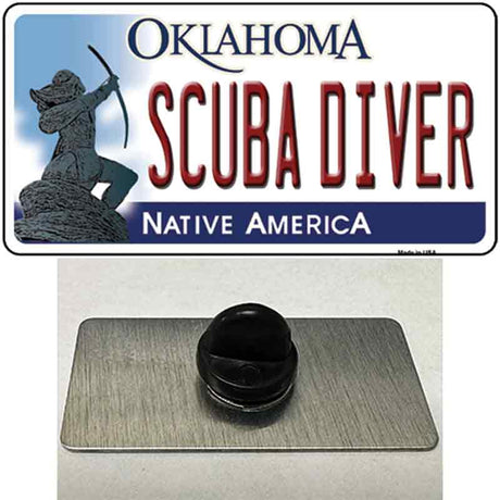 Scuba Diver Oklahoma Novelty Metal Hat Pin