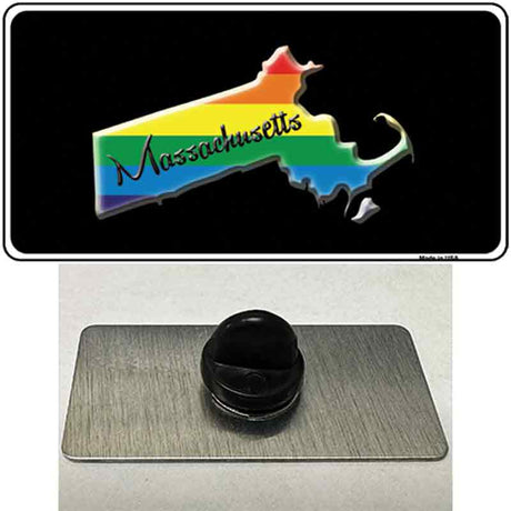 Massachusetts Rainbow Novelty Metal Hat Pin