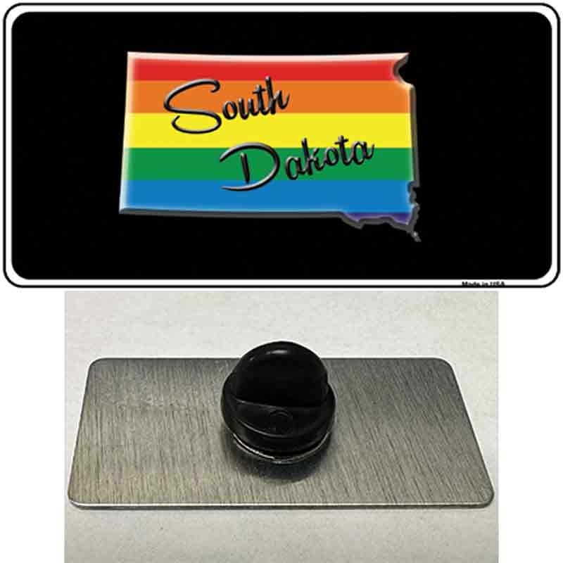 South Dakota Rainbow Novelty Metal Hat Pin