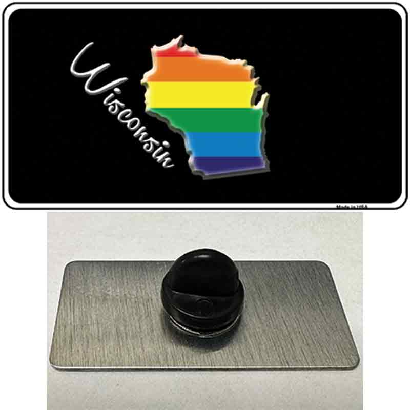 Wisconsin Rainbow Novelty Metal Hat Pin