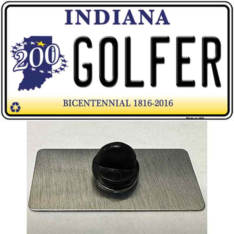 Golfer Indiana Novelty Metal Hat Pin