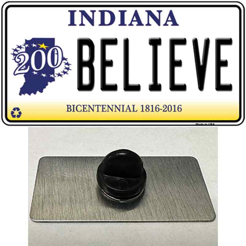 Believe Indiana Novelty Metal Hat Pin