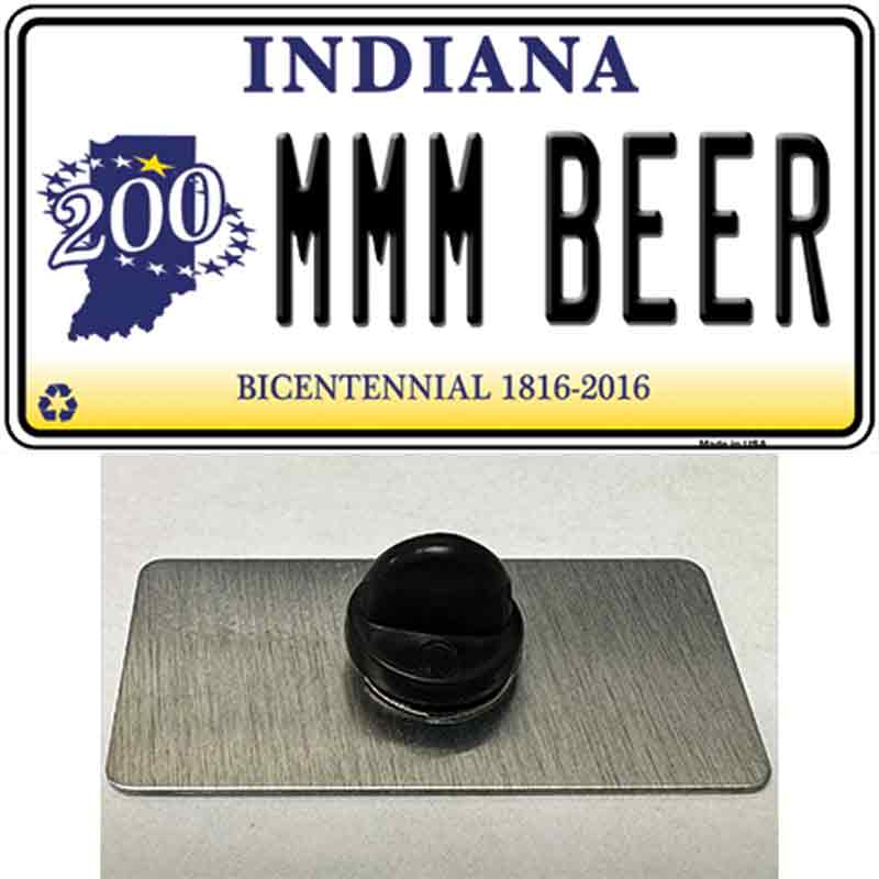 MMM Beer Indiana Novelty Metal Hat Pin