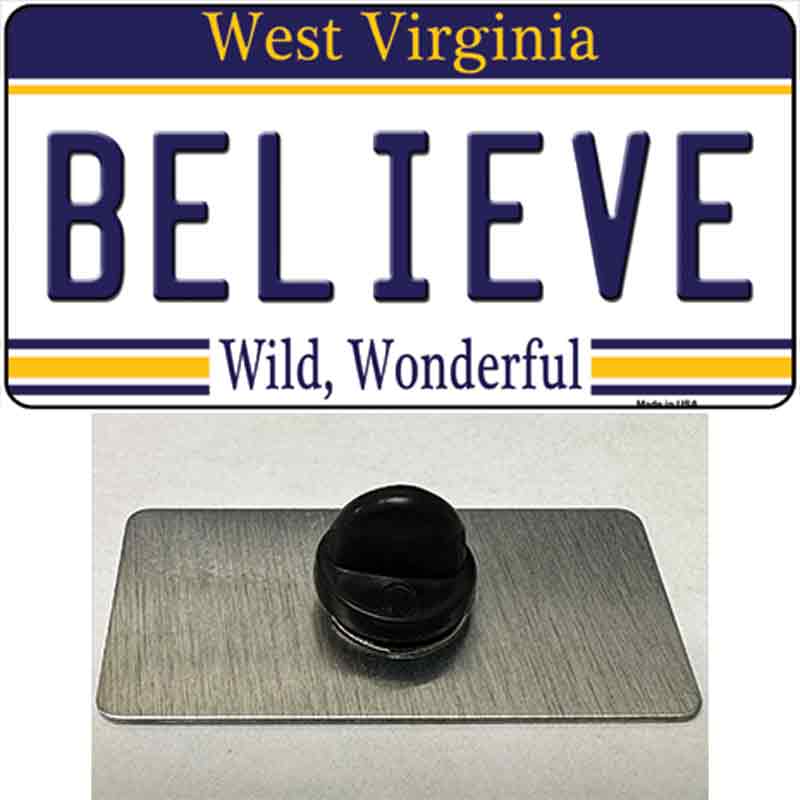 Believe West Virginia Novelty Metal Hat Pin