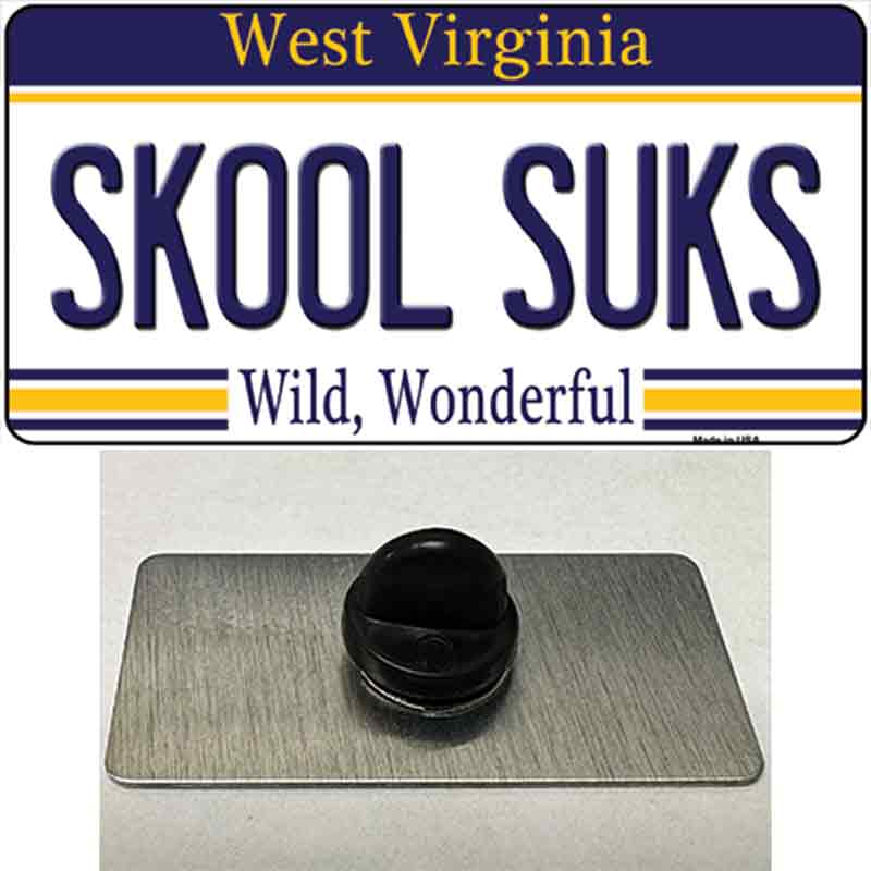 Skool Suks West Virginia Novelty Metal Hat Pin