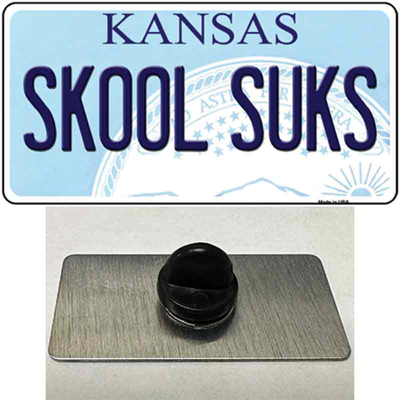 Skool Suks Kansas Novelty Metal Hat Pin