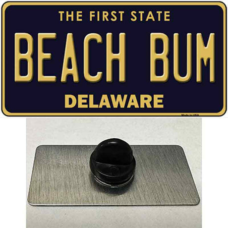 Beach Bum Delaware Novelty Metal Hat Pin