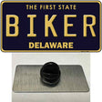 Biker Delaware Novelty Metal Hat Pin