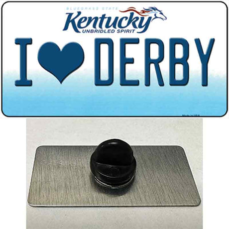 I Love Derby Kentucky Novelty Metal Hat Pin