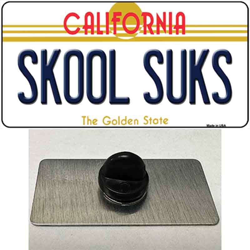 Skool Suks California Novelty Metal Hat Pin