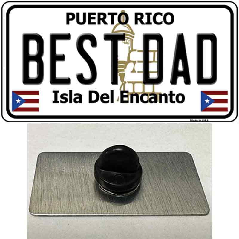 Best Dad Puerto Rico Novelty Metal Hat Pin