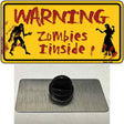 Warning Zombies Inside Novelty Metal Hat Pin