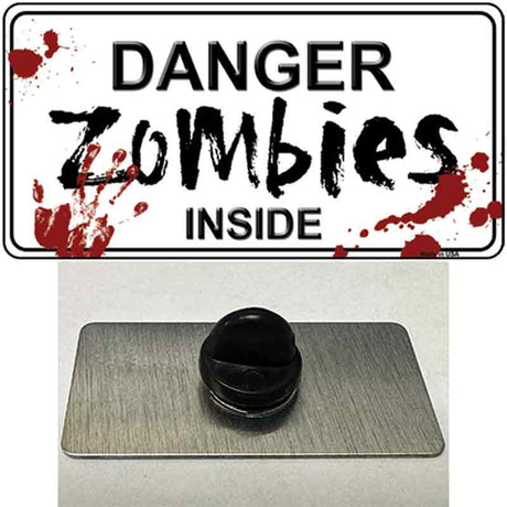 Danger Zombies Inside Novelty Metal Hat Pin