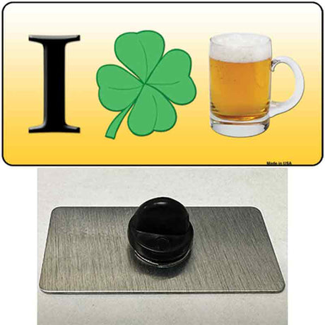 I Shamrock Beer Novelty Metal Hat Pin