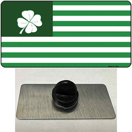 Green Shamrock Flag Novelty Metal Hat Pin