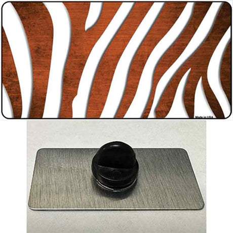 Orange White Zebra Oil Rubbed Novelty Metal Hat Pin