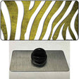 Yellow White Zebra Oil Rubbed Novelty Metal Hat Pin