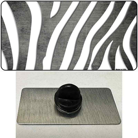 Gray White Zebra Oil Rubbed Novelty Metal Hat Pin