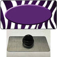 Purple White Zebra Oval Oil Rubbed Novelty Metal Hat Pin