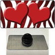 Red White Zebra Hearts Oil Rubbed Novelty Metal Hat Pin