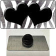 Black White Zebra Hearts Oil Rubbed Novelty Metal Hat Pin