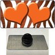 Orange White Zebra Hearts Oil Rubbed Novelty Metal Hat Pin