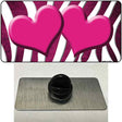 Pink White Zebra Hearts Oil Rubbed Novelty Metal Hat Pin