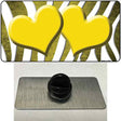 Yellow White Zebra Hearts Oil Rubbed Novelty Metal Hat Pin