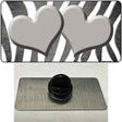 Gray White Zebra Hearts Oil Rubbed Novelty Metal Hat Pin